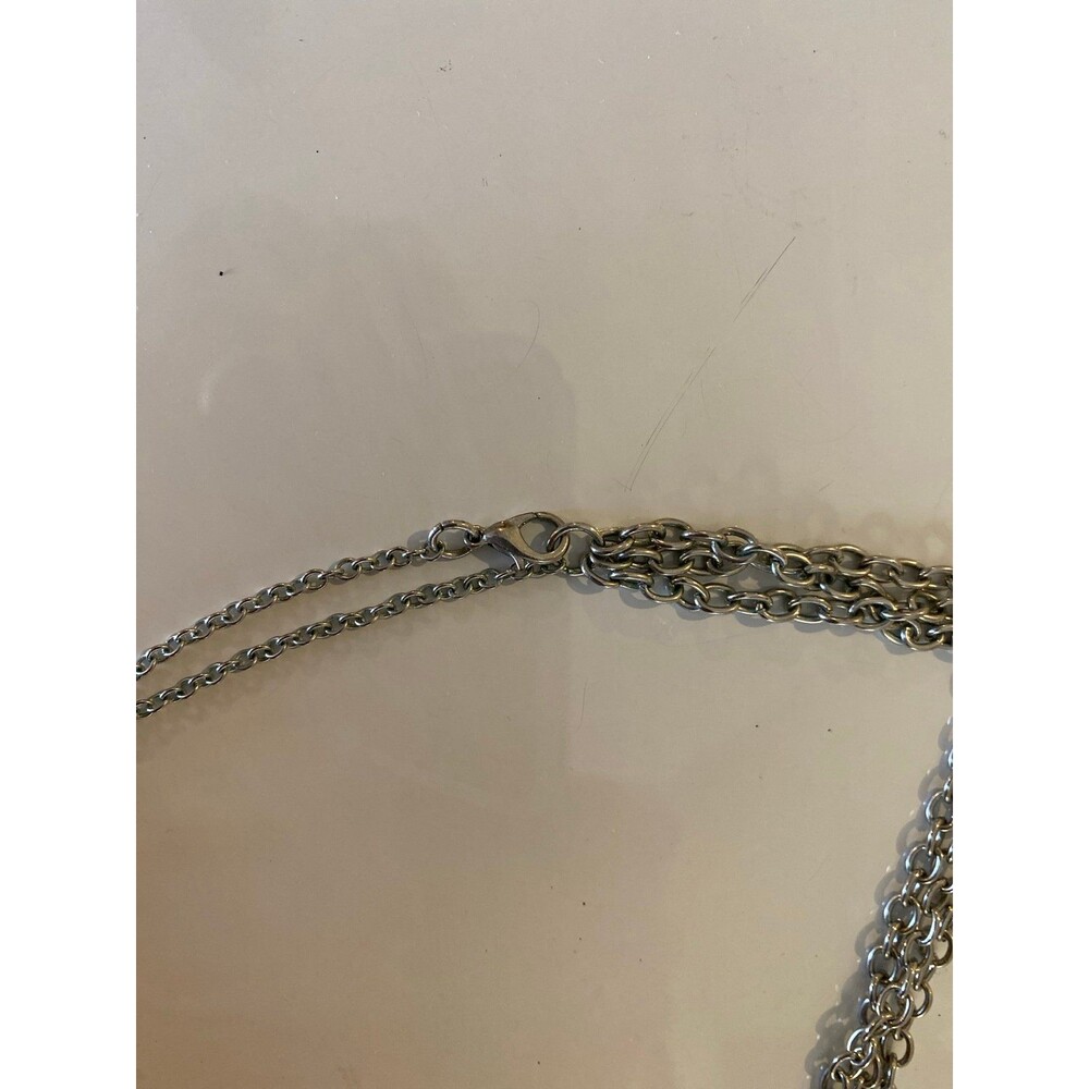 Multi-layer Statement Waterfall Necklace with 3 Tiers of White Teardrop Jewelry - Picture 5 of 6
